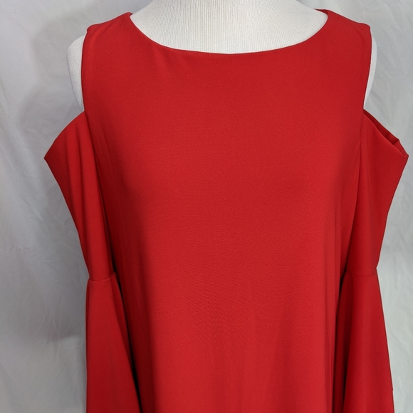 ☀️LAUREN Ralph Lauren NWT cold shoulder dress 8 red - Picture 6 of 17